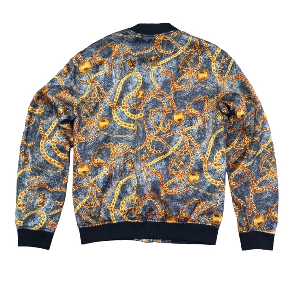 Zara Light Chain Print Men's Bomber jacket Sz S - Picture 6 of 10